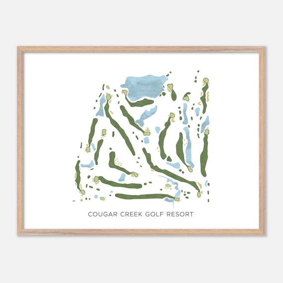 Cougar Creek Golf Resort In Carvel Canada Modern Watercolor Map Golfer Gift Golf Wall Art Golf Poster Print Course Layout