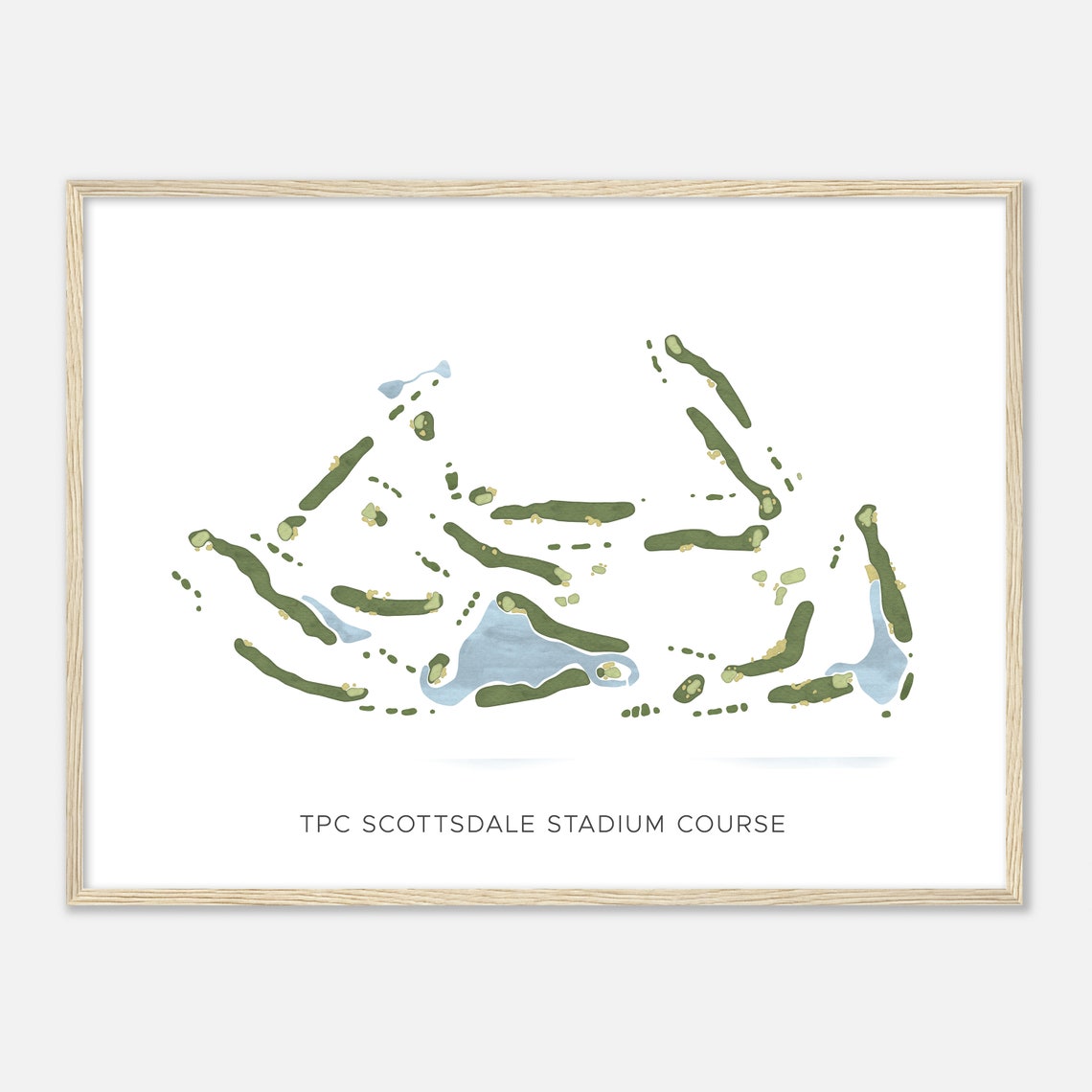 TPC Scottsdale Stadium Course Arizona Modern Watercolor Golf Map Print - Image 2