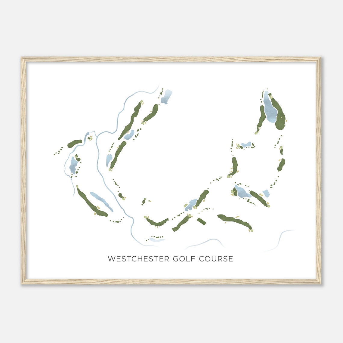 Westchester Golf Course Ohio Modern Watercolor Map Golfer Gift Golf Wall Art Golf Poster Print Course Layout