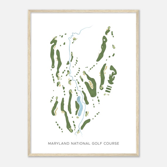 Maryland National Golf Course Maryland Modern Watercolor Map Golfer Gift Golf Wall Art Golf Poster Print Course Layout