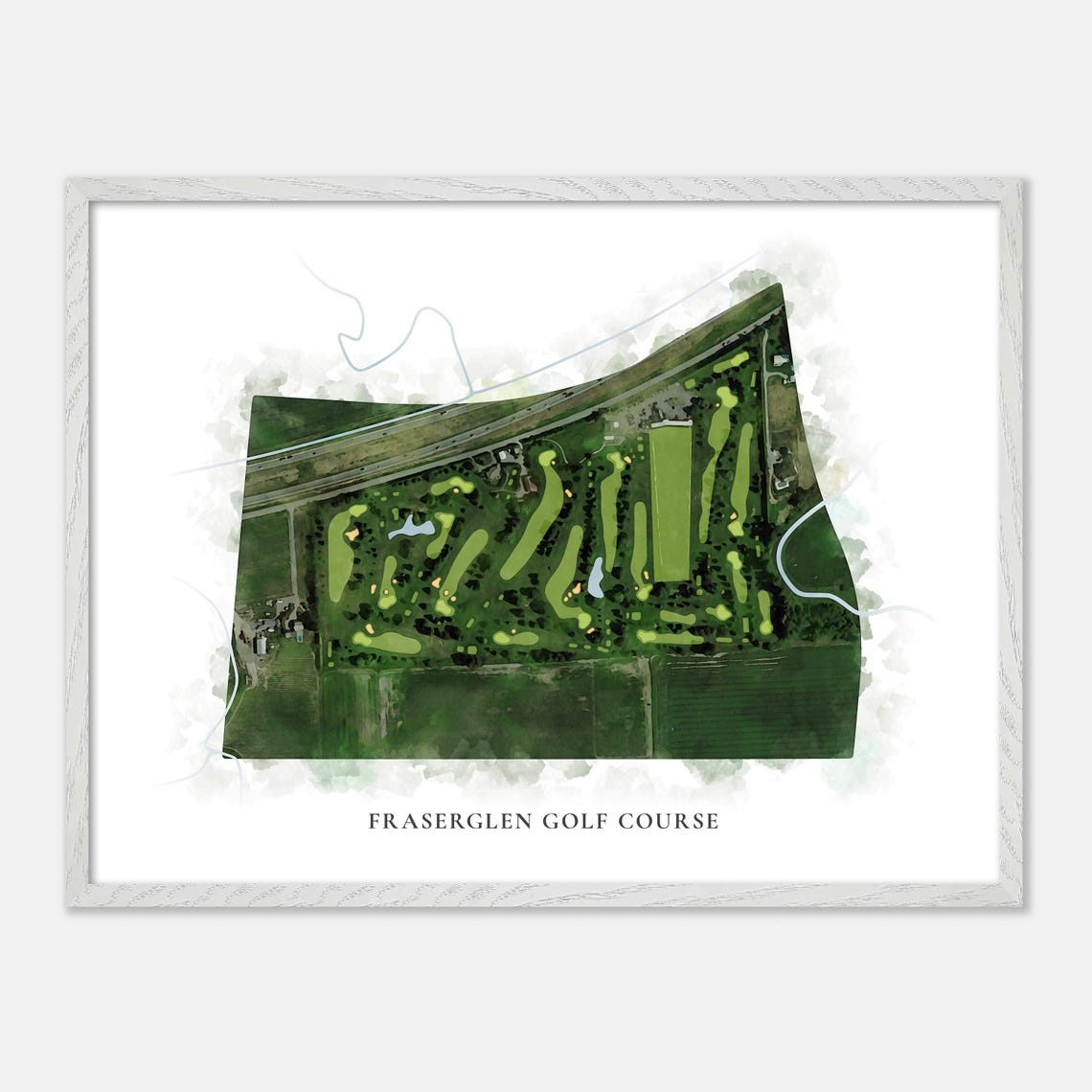 Fraserglen Golf Course Canada Classic Watercolor Golf Map Poster - Image 3