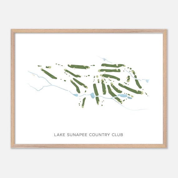 Lake Sunapee Country Club In New London New Hampshire Modern Watercolor Map Golfer Gift Golf Wall Art Golf Poster Print
