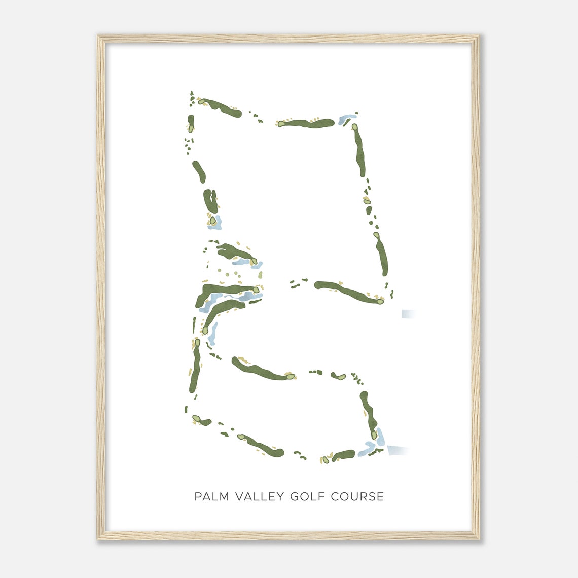 Palm Valley Golf Course Modern Watercolor Golf Course Map Poster