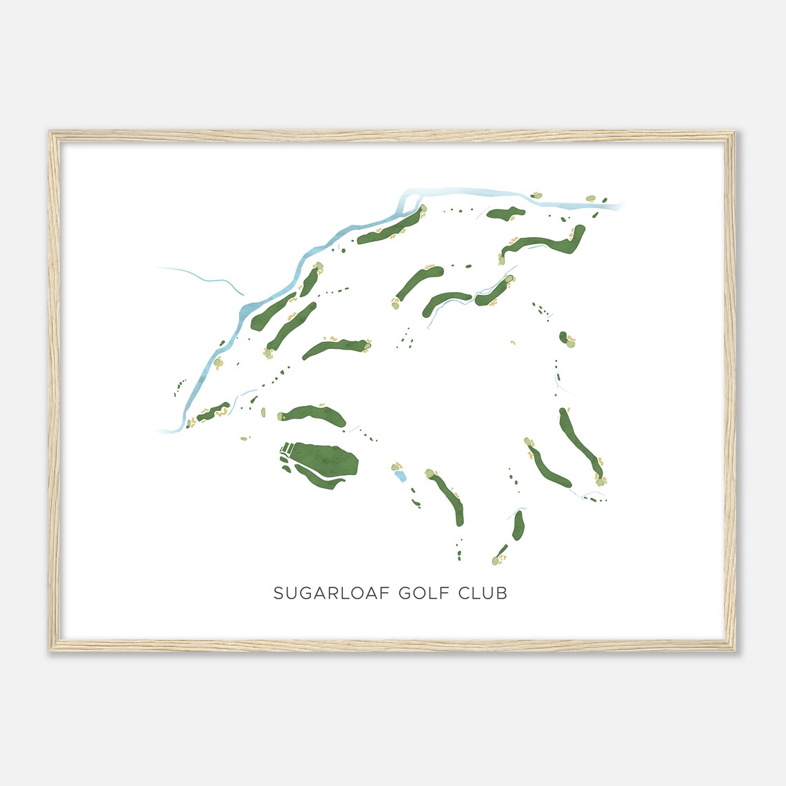 Sugarloaf Golf Club Maine Modern Watercolor Map Golfer Gift Golf Wall Art Golf Poster Print Course Layout
