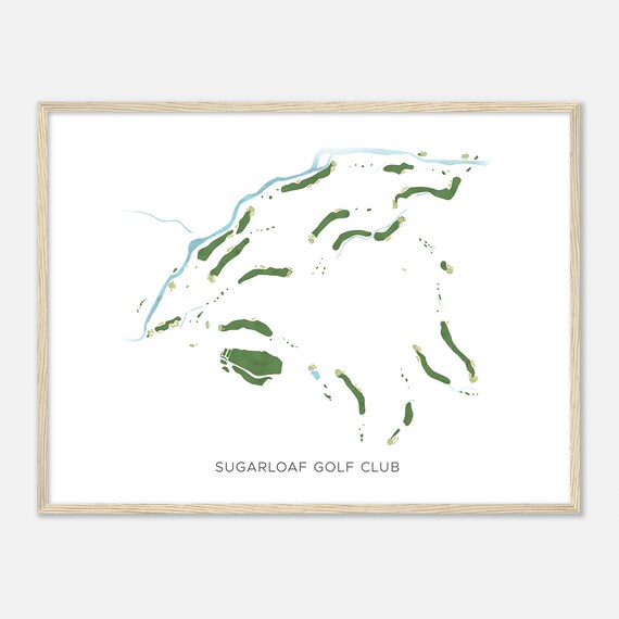 Sugarloaf Golf Club Maine Modern Watercolor Map Golfer Gift Golf Wall Art Golf Poster Print Course Layout