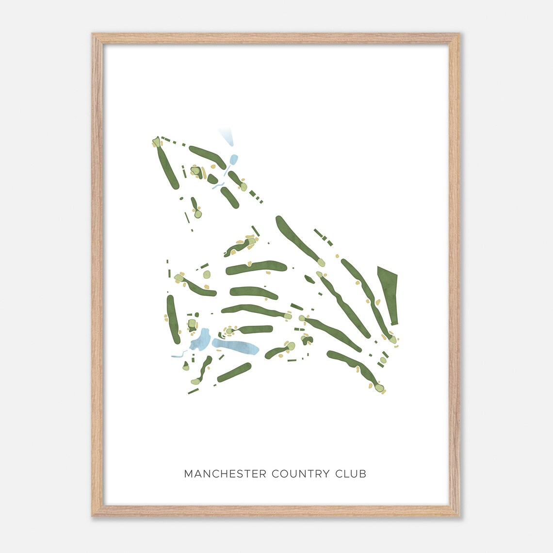 Manchester Country Club New Hampshire Course Layout Map Poster - Image 2