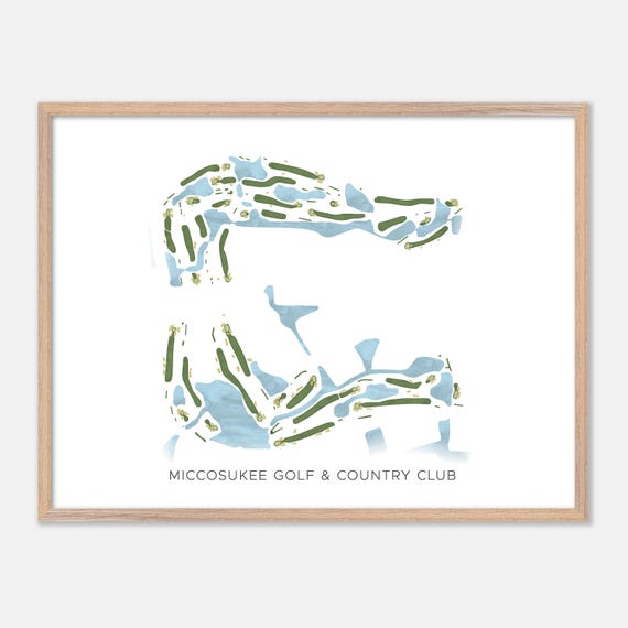 Miccosukee Golf Country Club In Miami Florida Modern Watercolor Map Golfer Gift Golf Wall Art Golf Poster Print Course Layout