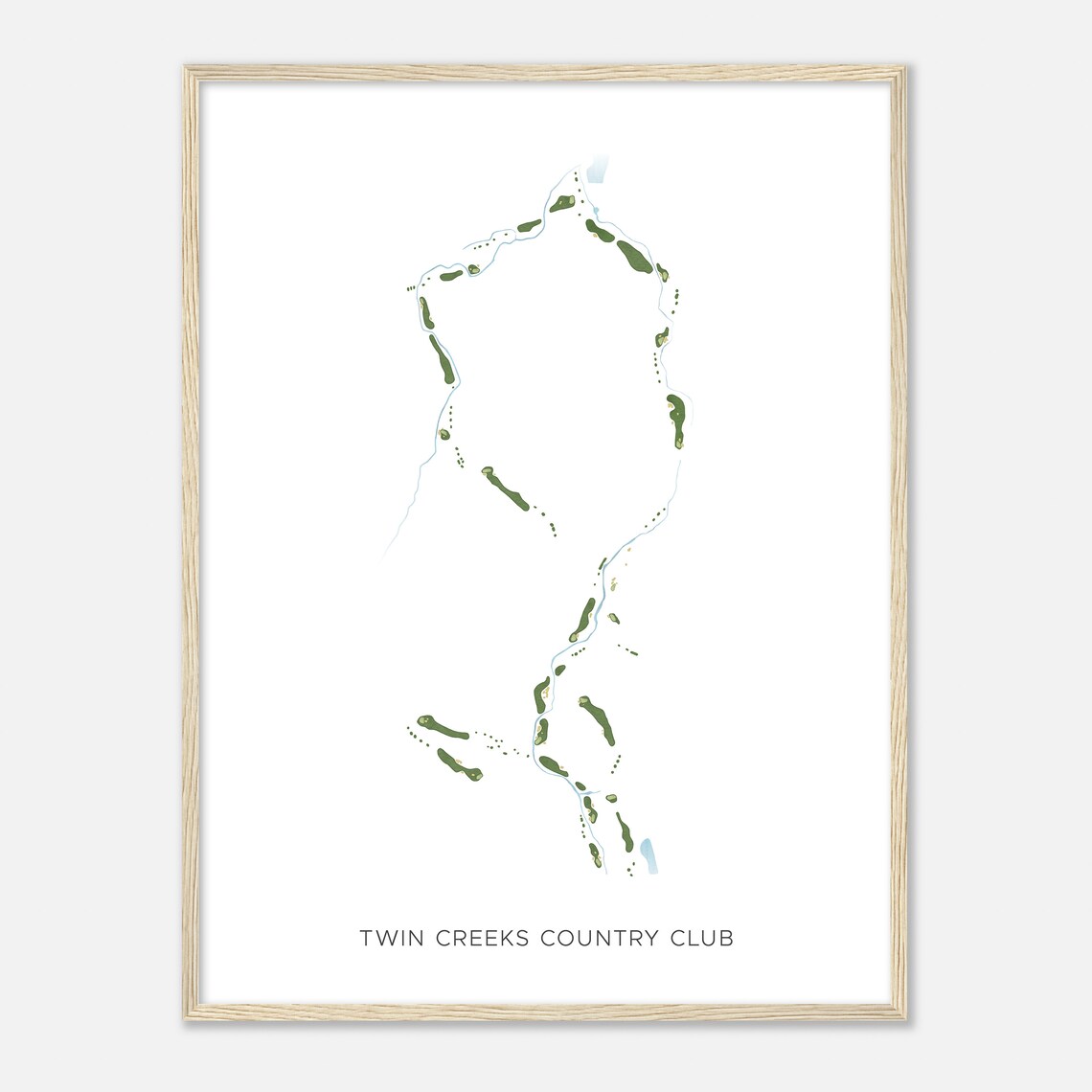 Twin Creeks Country Club Texas Modern Watercolor Map Art Poster - Image 2