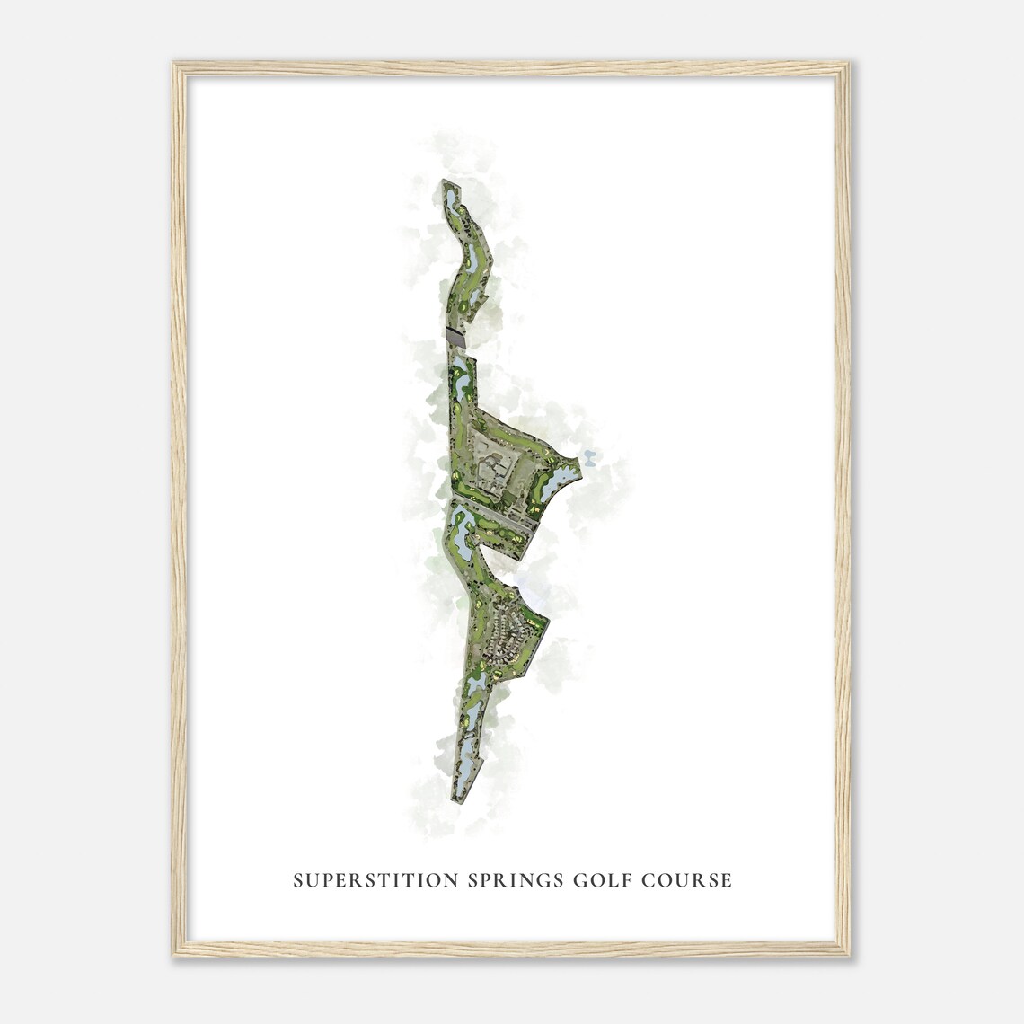 Superstition Springs Golf Course Arizona Classic Watercolor Map Golfer Gift Golf Wall Art Golf Poster Print Course Layout
