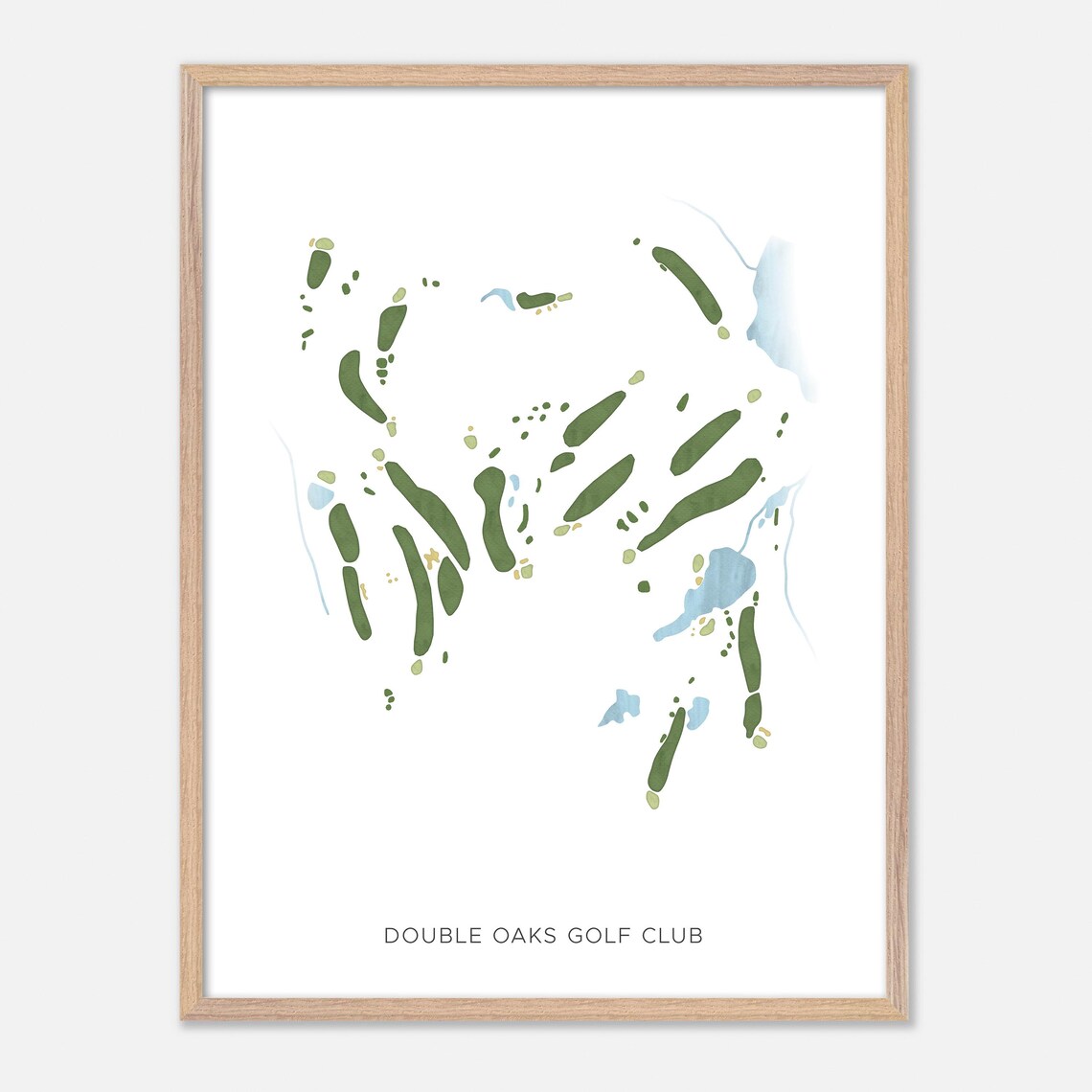 Double Oaks Golf Club Georgia Modern Watercolor Course Map Poster - Image 2