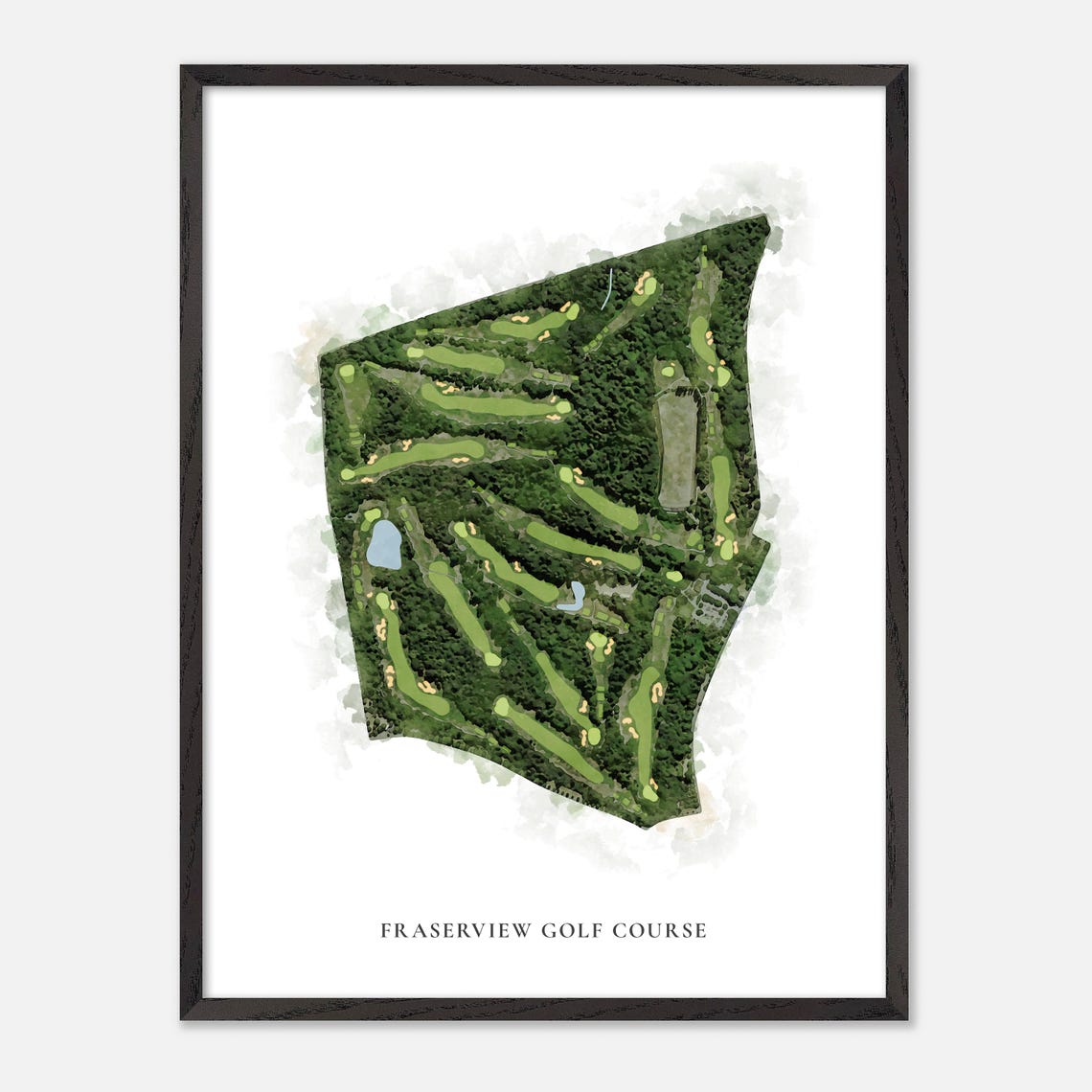 Fraserview Golf Course Canada Classic Watercolor Course Map Poster - Image 2