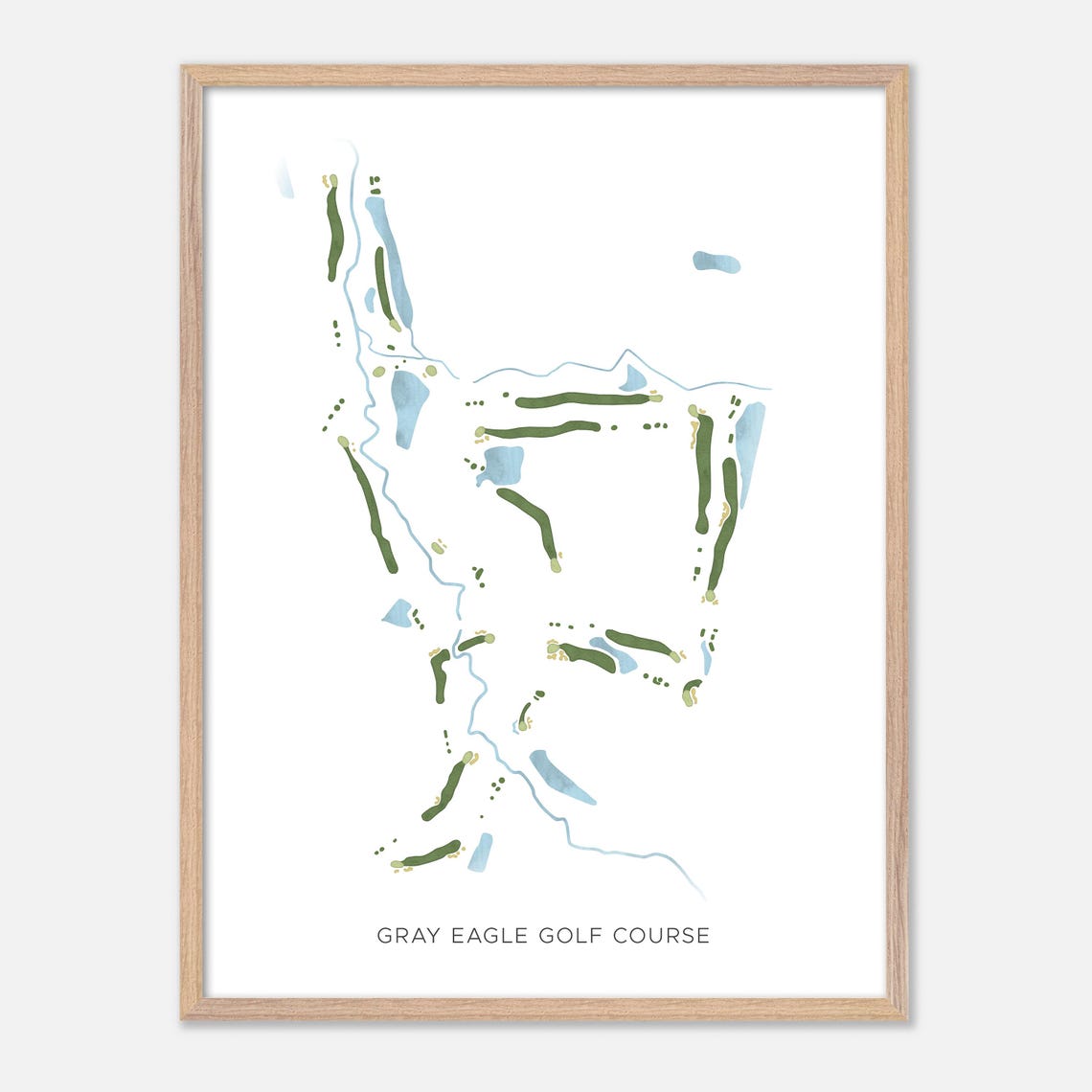 Gray Eagle Golf Course Fishers Indiana Modern Watercolor Map Poster - Image 6