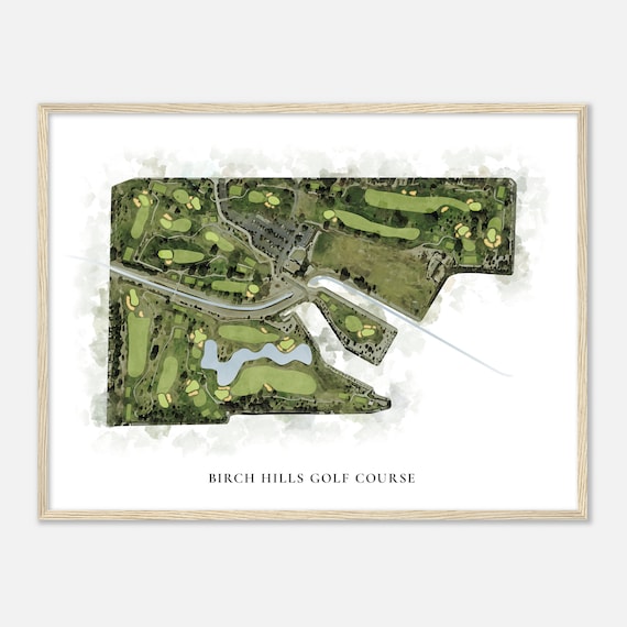 Birch Hills Golf Course California Classic Watercolor Map Golfer Gift Golf Wall Art Golf Poster Print Course Layout