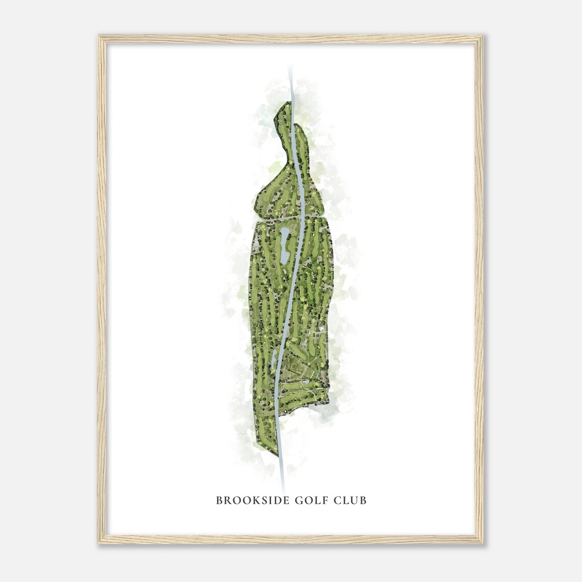 Brookside Golf Club California Classic Watercolor Map Golfer Gift Golf Wall Art Golf Poster Print Course Layout