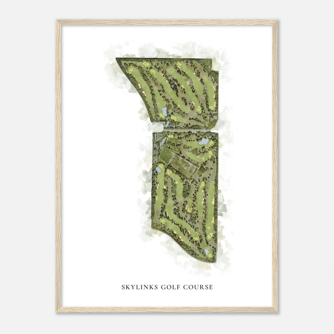 Skylinks Golf Course California Classic Watercolor Map Poster - Image 2