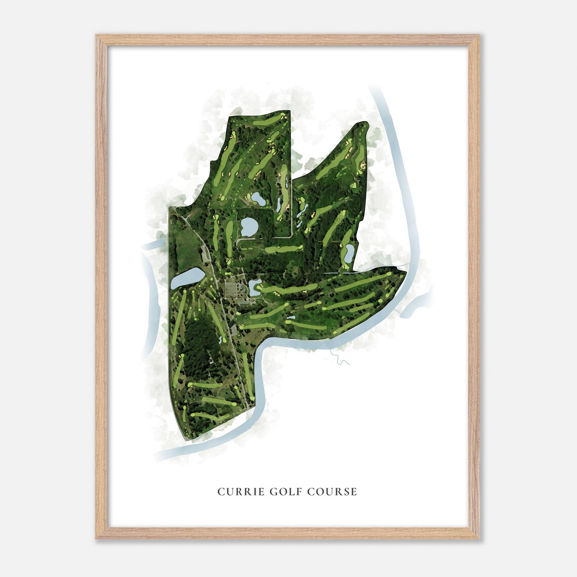 Currie Golf Course Classic Watercolor Golf Course Map Art Print - Image 2