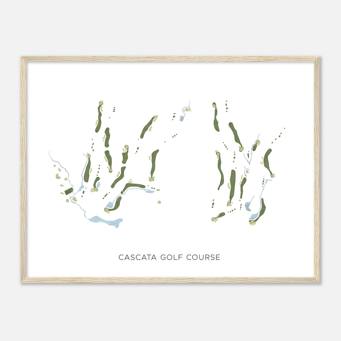 Cascata Golf Course Modern Watercolor Golf Course Map Poster