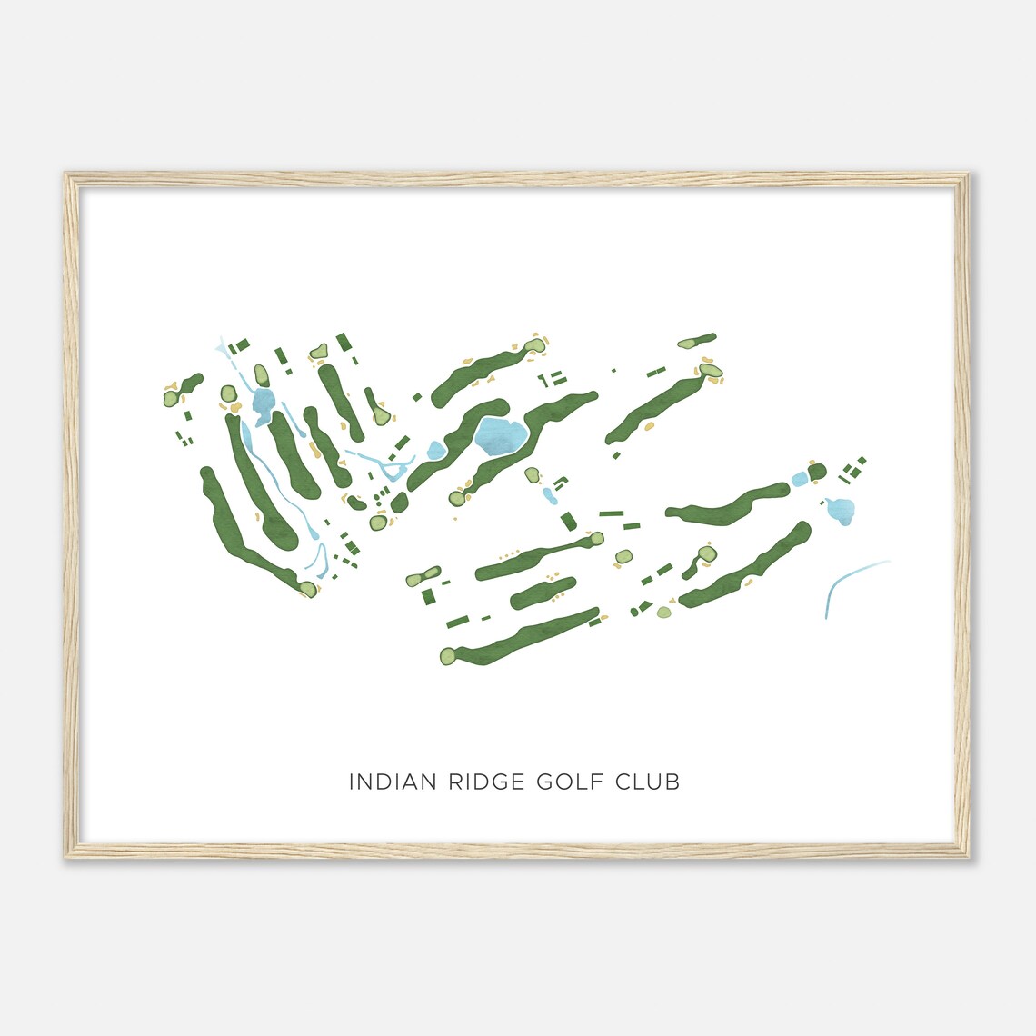 Indian Ridge Golf Club Massachusetts Modern Watercolor Map Golfer Gift Golf Wall Art Golf Poster Print Course Layout - Image 2