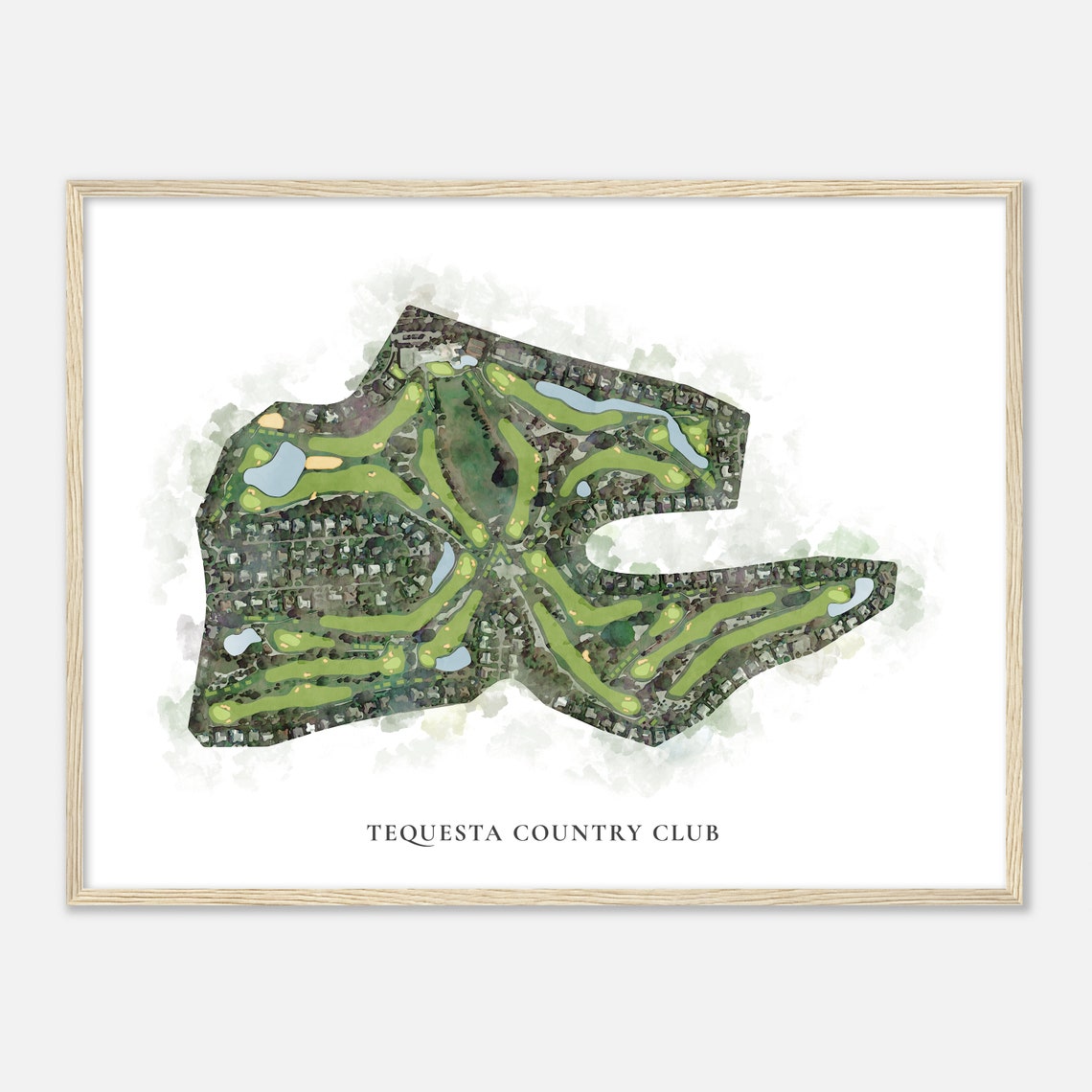 Tequesta Country Club Classic Watercolor Golf Course Map Poster - Image 2