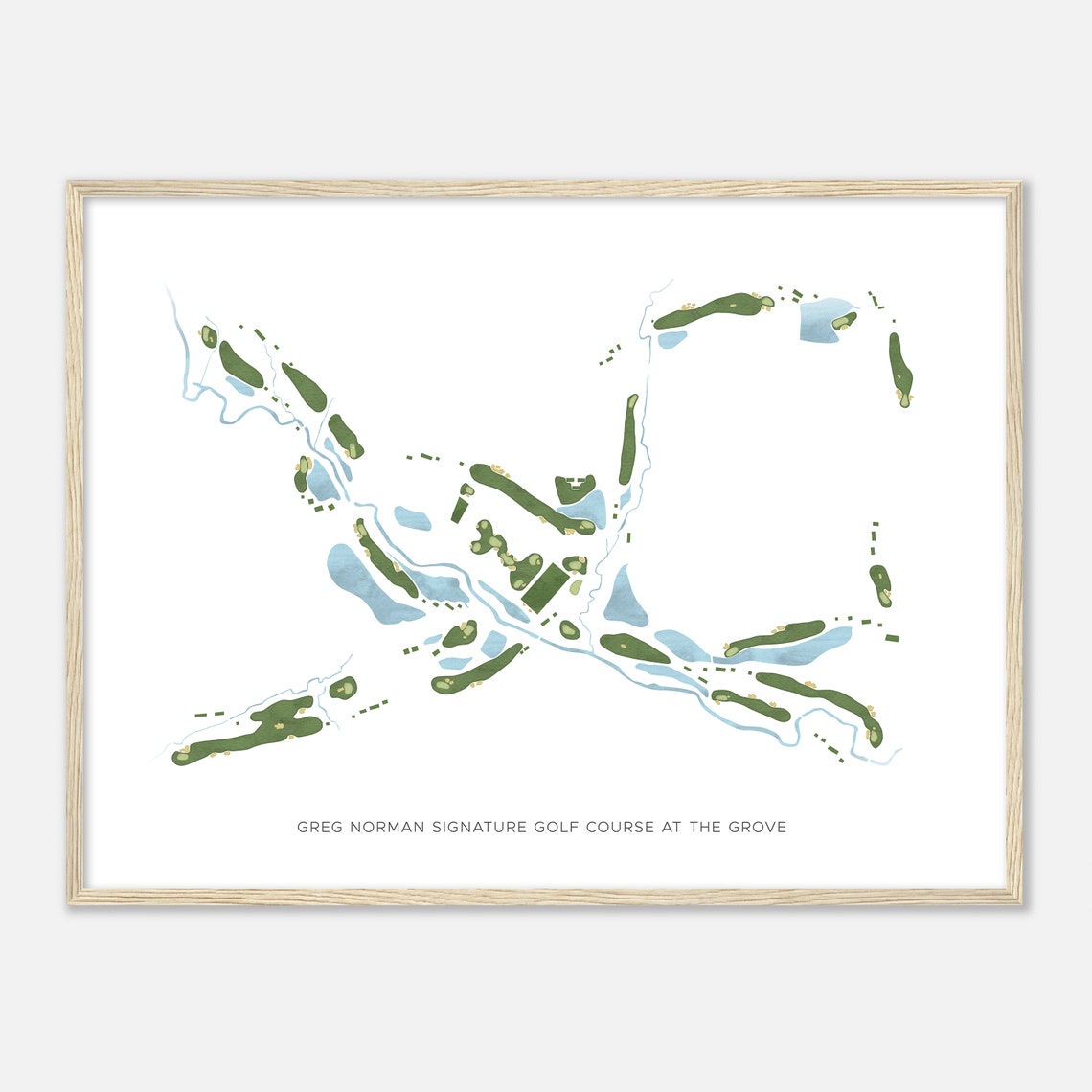 Greg Norman Signature Golf Course The Grove Tennessee Map Poster - Image 2