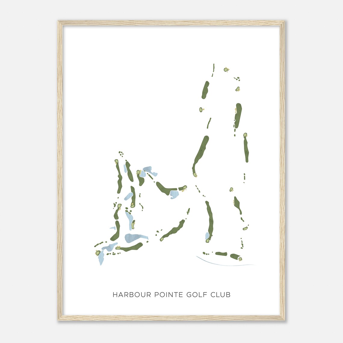 Harbour Pointe Golf Club Washington Modern Watercolor Map Golfer Gift Golf Wall Art Golf Poster Print Course Layout