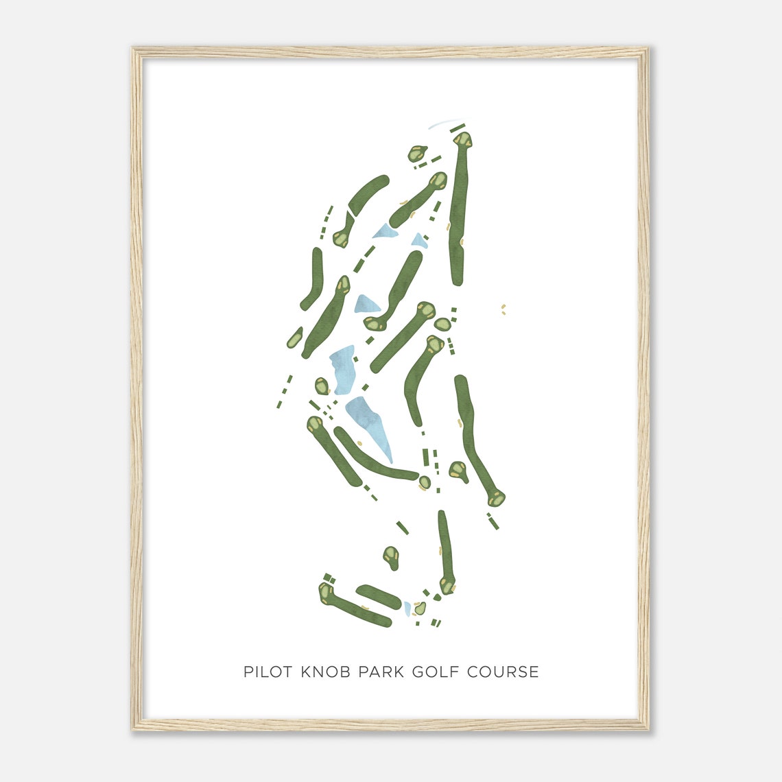 Pilot Knob Park Golf Course Modern Watercolor Golf Map Poster - Image 2