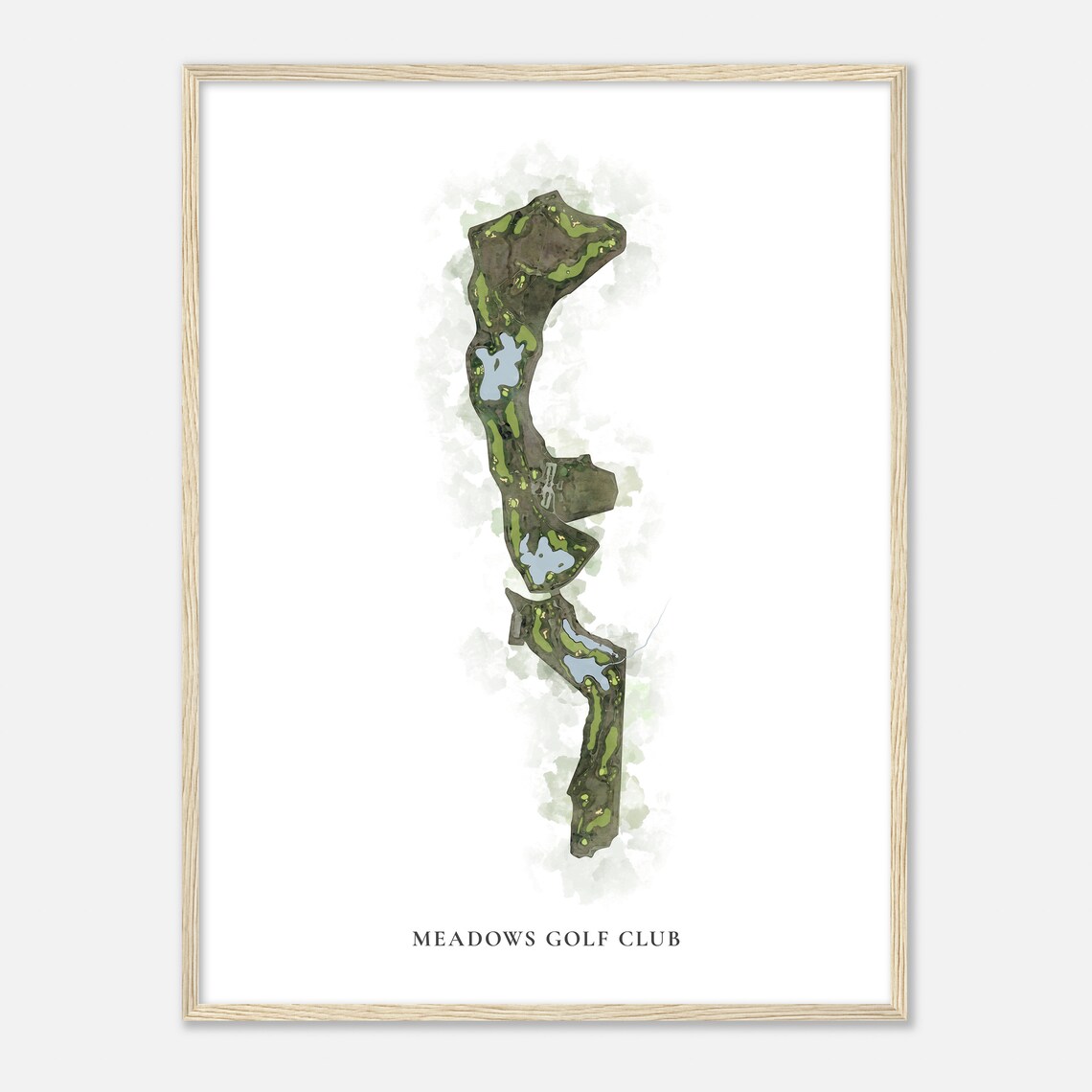 Meadows Golf Club Colorado Classic Watercolor Map Golfer Gift Golf Wall Art Golf Poster Print Course Layout