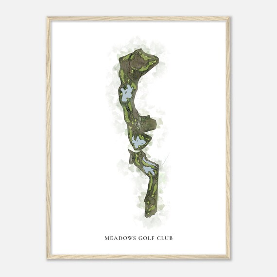 Meadows Golf Club Colorado Classic Watercolor Map Golfer Gift Golf Wall Art Golf Poster Print Course Layout