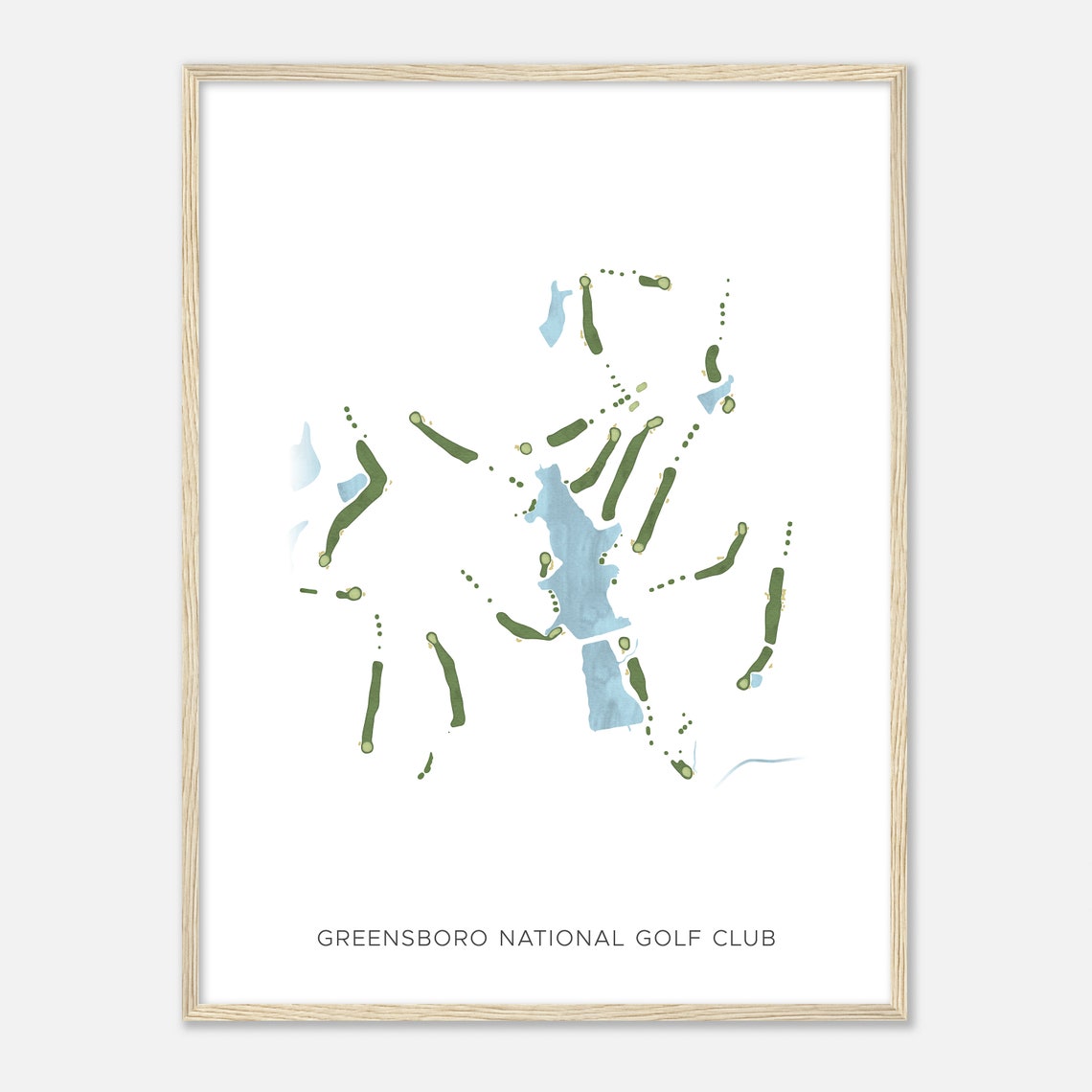 Greensboro National Golf Club Course Map Minimalist Art Print - Image 2