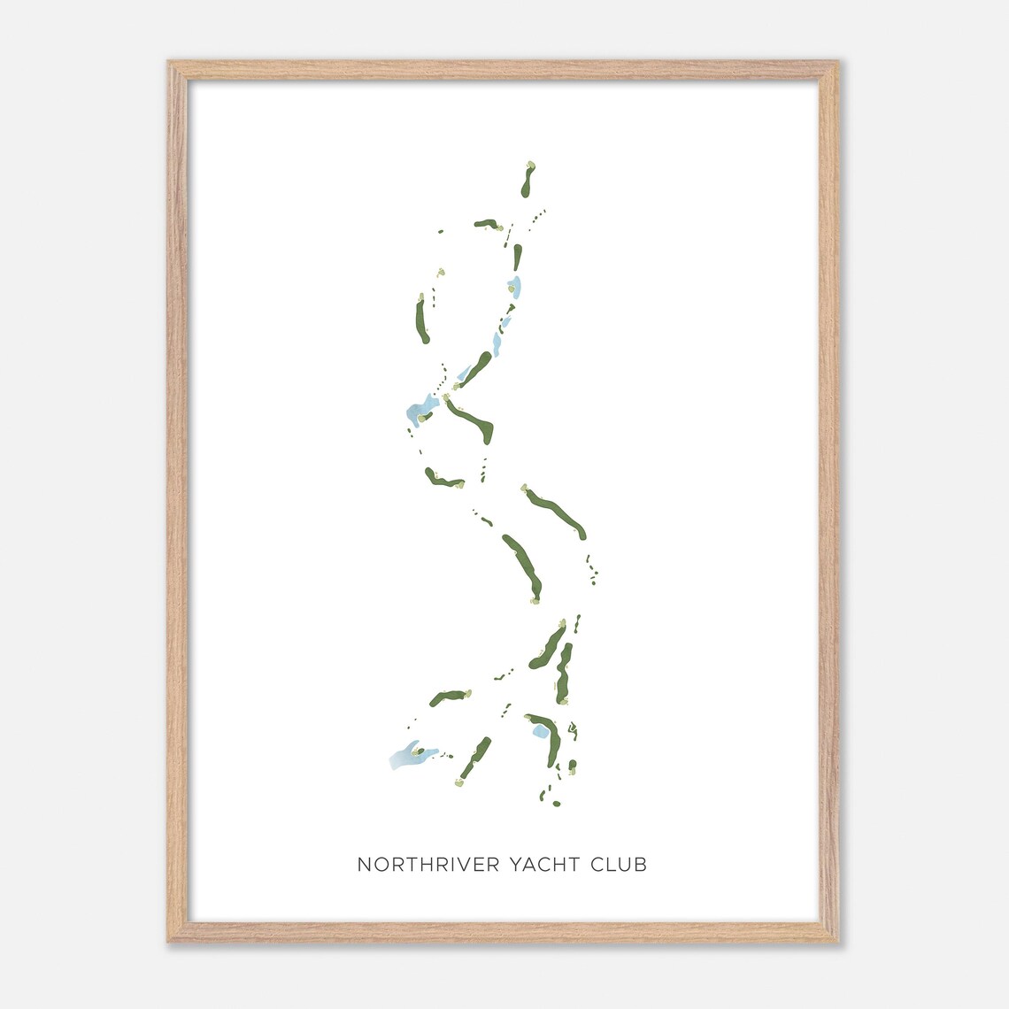 Northriver Yacht Club Alabama Minimalist Golf Course Map Wall Art - Image 6