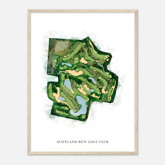 Scotland Run Golf Club New Jersey Classic Watercolor Map Golfer Gift Golf Wall Art Golf Poster Print Course Layout