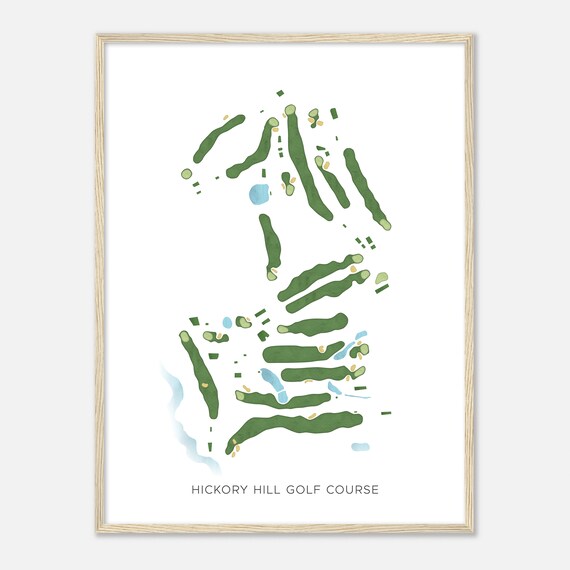 Hickory Hill Golf Course Massachusetts Modern Watercolor Map Golfer Gift Golf Wall Art Golf Poster Print Course Layout