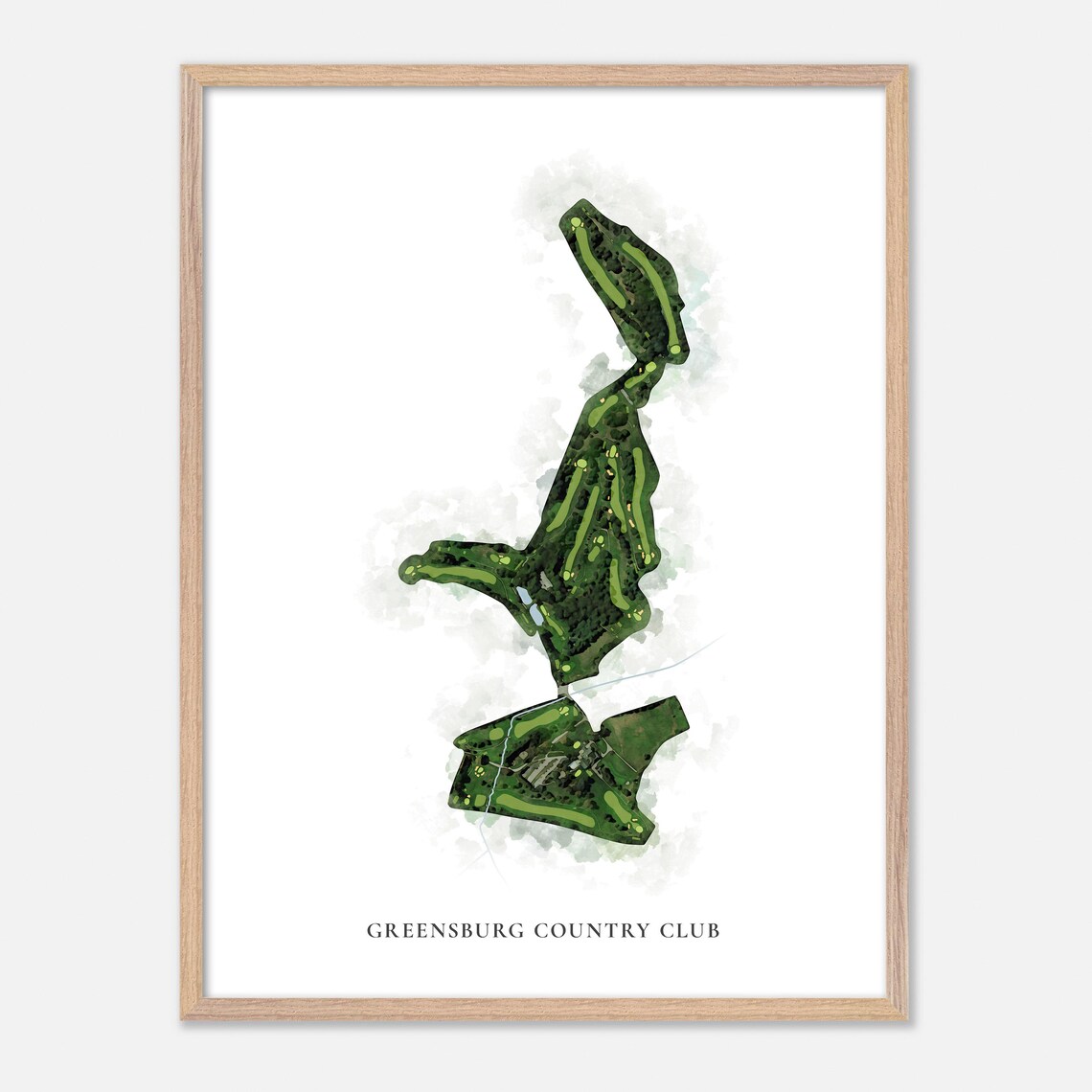 Greensburg Country Club Pennsylvania Classic Watercolor Map Poster - Image 2