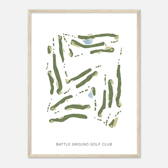 Battle Ground Golf Club Indiana Modern Watercolor Map Golfer Gift Golf Wall Art Golf Poster Print Course Layout