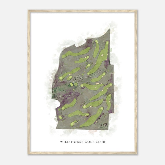 Wild Horse Golf Club Nebraska Classic Watercolor Map Golfer Gift Golf Wall Art Golf Poster Print Course Layout