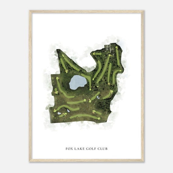 Fox Lake Golf Club Wisconsin Classic Watercolor Map Golfer Gift Golf Wall Art Golf Poster Print Course Layout