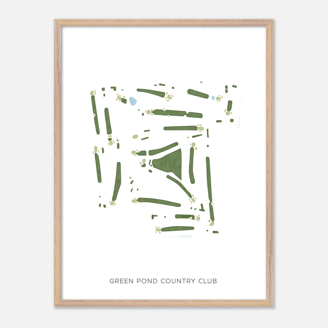 Green Pond Country Club Modern Watercolor Golf Course Map Art Print - Image 2
