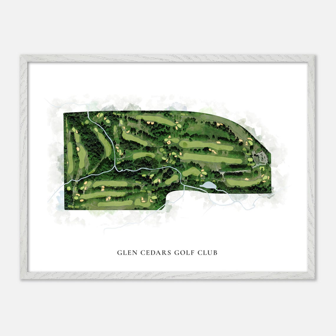 Glen Cedars Golf Club Canada Classic Watercolor Course Map Poster - Image 3