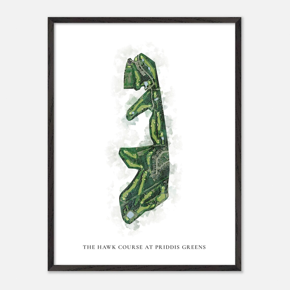 The Hawk Course at Priddis Greens Canada Classic Watercolor Course Map Poster - Image 2