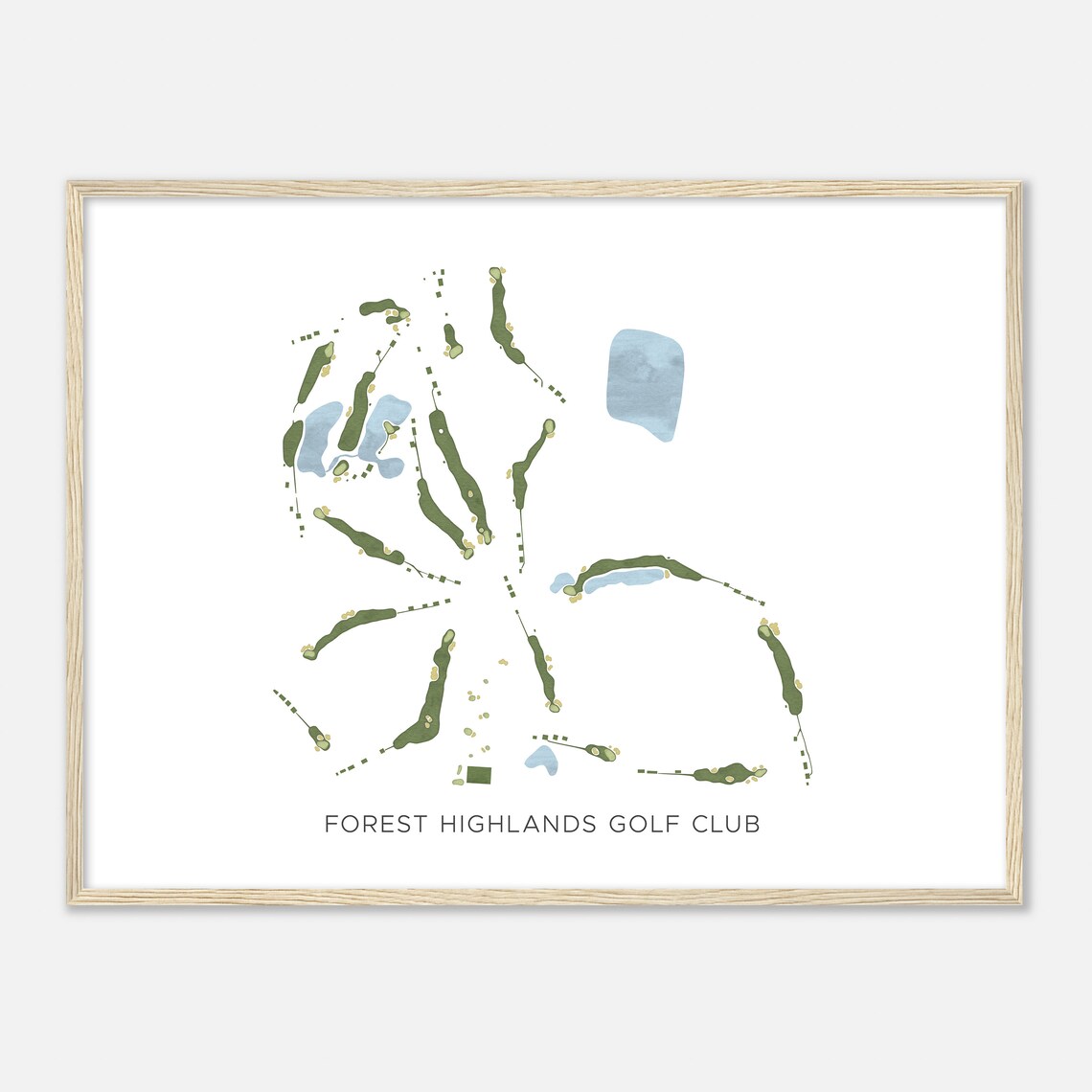Forest Highlands Golf Club Arizona Modern Watercolor Map Golfer Gift Golf Wall Art Golf Poster Print Course Layout