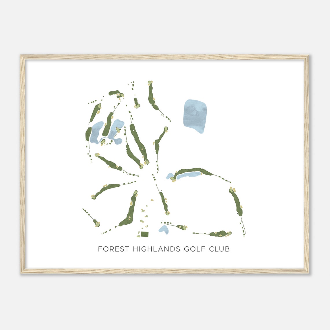 Forest Highlands Golf Club Arizona Modern Watercolor Map Poster