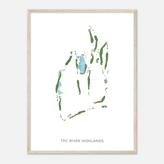 Tpc River Highlands Connecticut Modern Watercolor Map Golfer Gift Golf Wall Art Golf Poster Print Course Layout