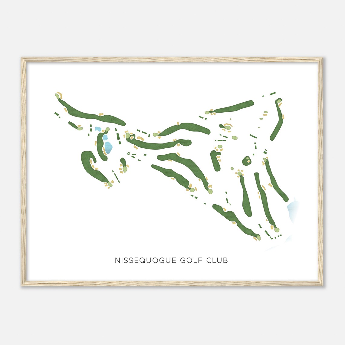 Nissequogue Golf Club New York Modern Watercolor Map Golfer Gift Golf Wall Art Golf Poster Print Course Layout