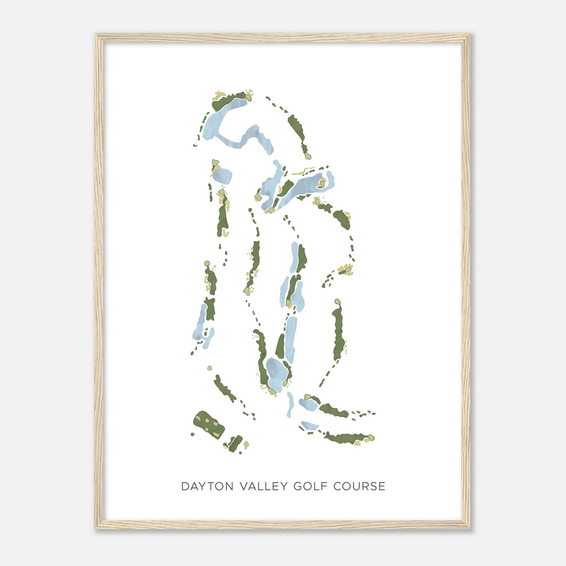 Dayton Valley Golf Course Nevada Modern Minimalist Map Poster - Image 2