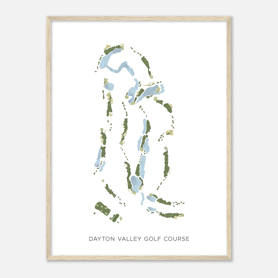 Dayton Valley Golf Course Nevada Modern Watercolor Map Golfer Gift Golf Wall Art Golf Poster Print Course Layout - Image 2