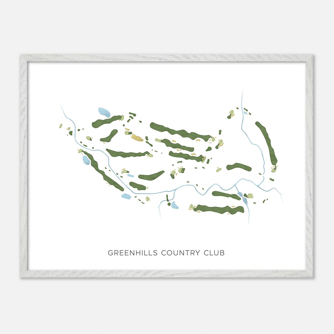 Greenhills Country Club London Canada Modern Watercolor Course Map Poster - Image 3