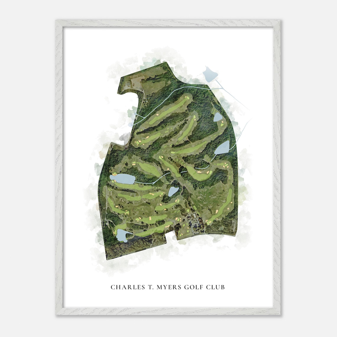 Charles T. Myers Golf Club Charlotte NC Classic Watercolor Poster - Image 2