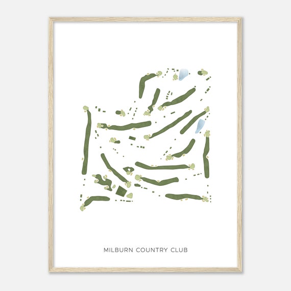 Milburn Country Club Kansas Modern Watercolor Map Golfer Gift Golf Wall Art Golf Poster Print Course Layout