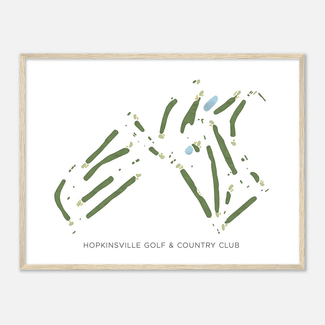 Hopkinsville Golf and Country Club Kentucky Modern Watercolor Golf Map Poster - Image 2