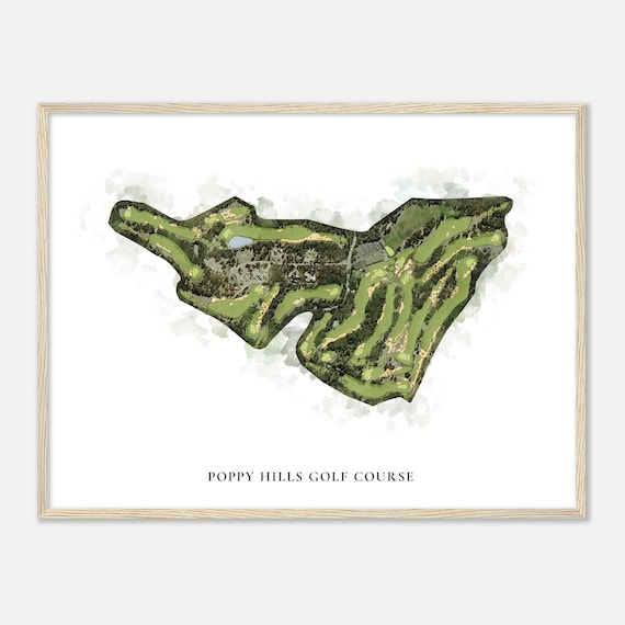 Poppy Hills Golf Course California Classic Watercolor Map Golfer Gift Golf Wall Art Golf Poster Print Course Layout